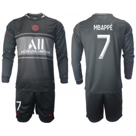 Fußballtrikots Paris Saint-Germain Kylian Mbappé 7 Kinder 2021-2022 Langarm 3rd trikot kaufen